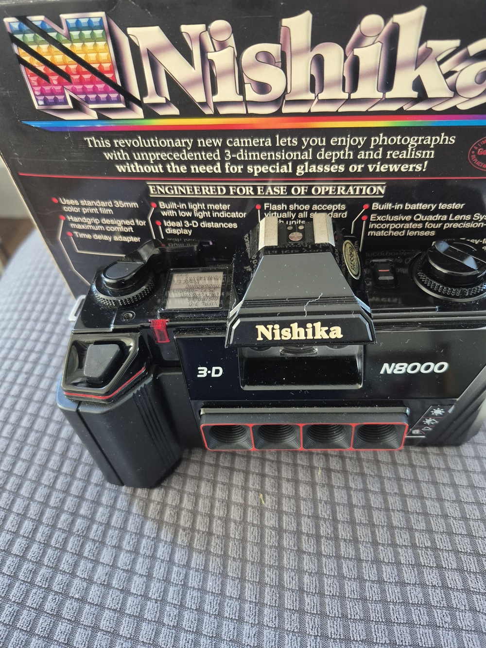 N8000 3-D Film Camera — Black with Red Accents